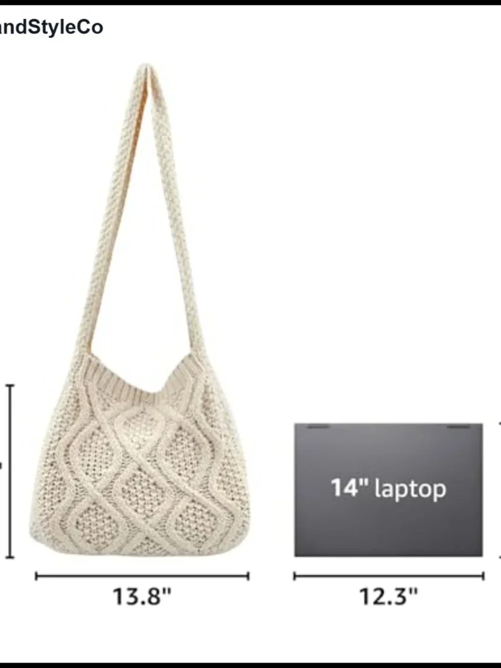 Women's Crochet Knit Tote Bag Shoulder Handbag
